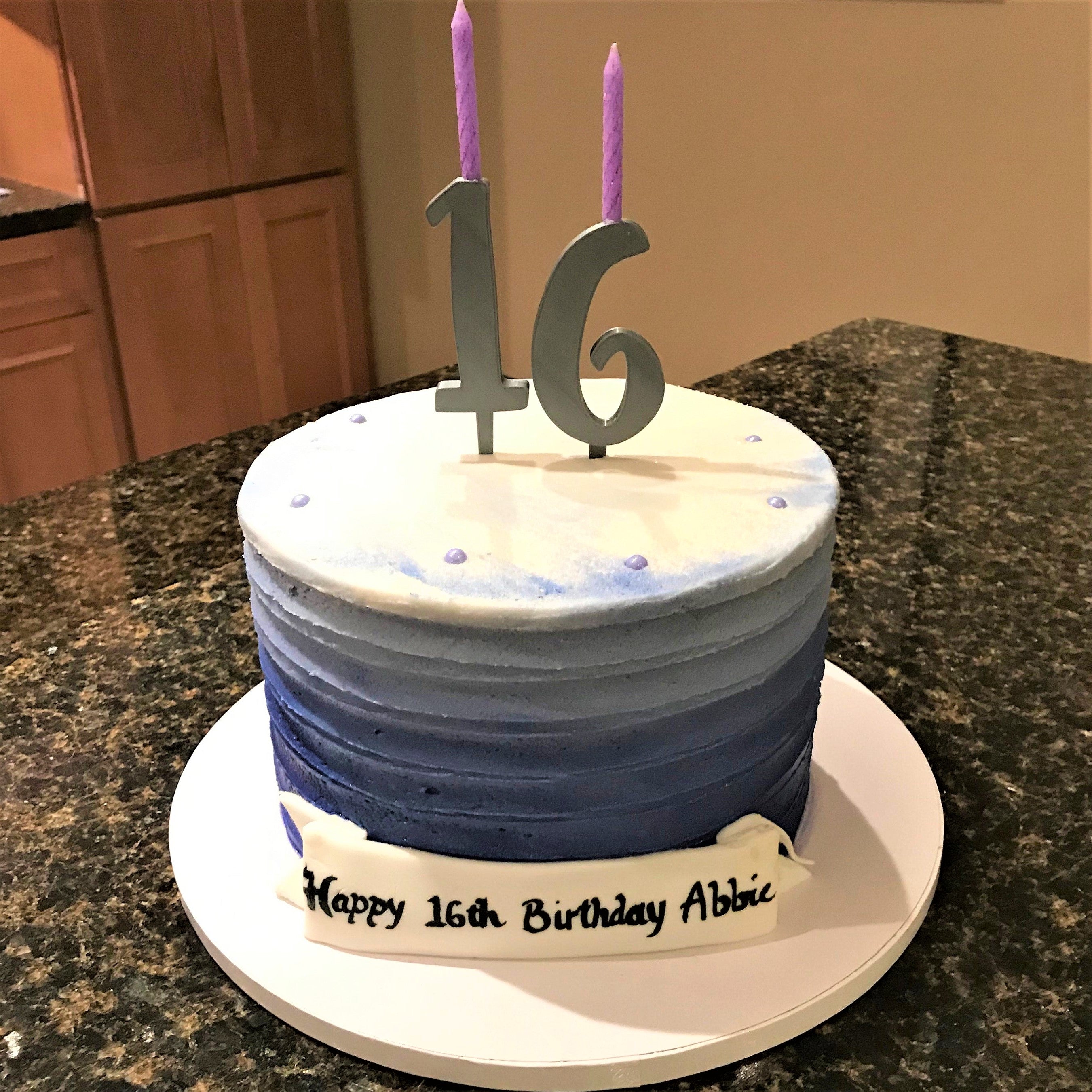 ombre sweet 16 cake