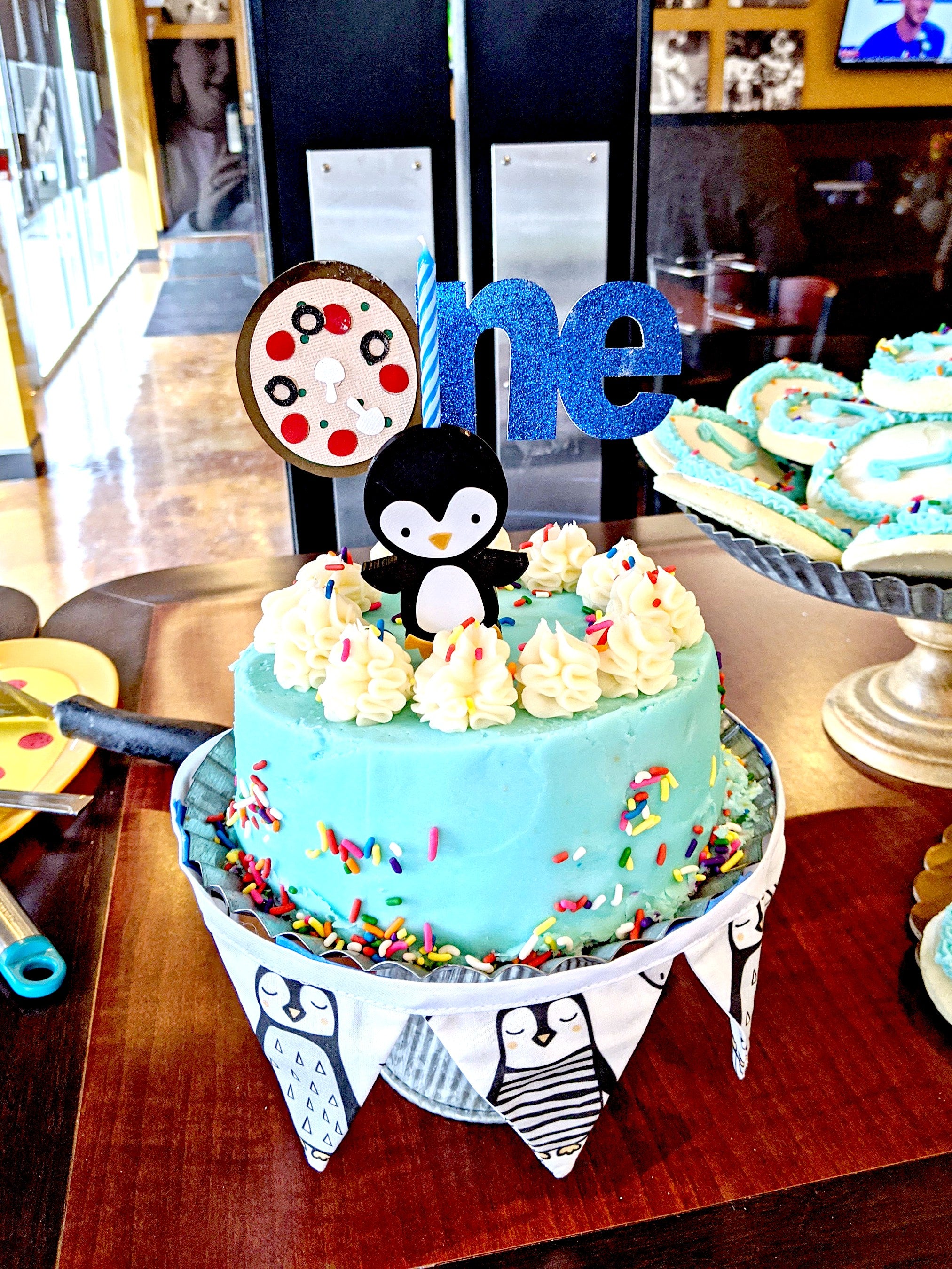Penguin Candle-holding Cake Topper