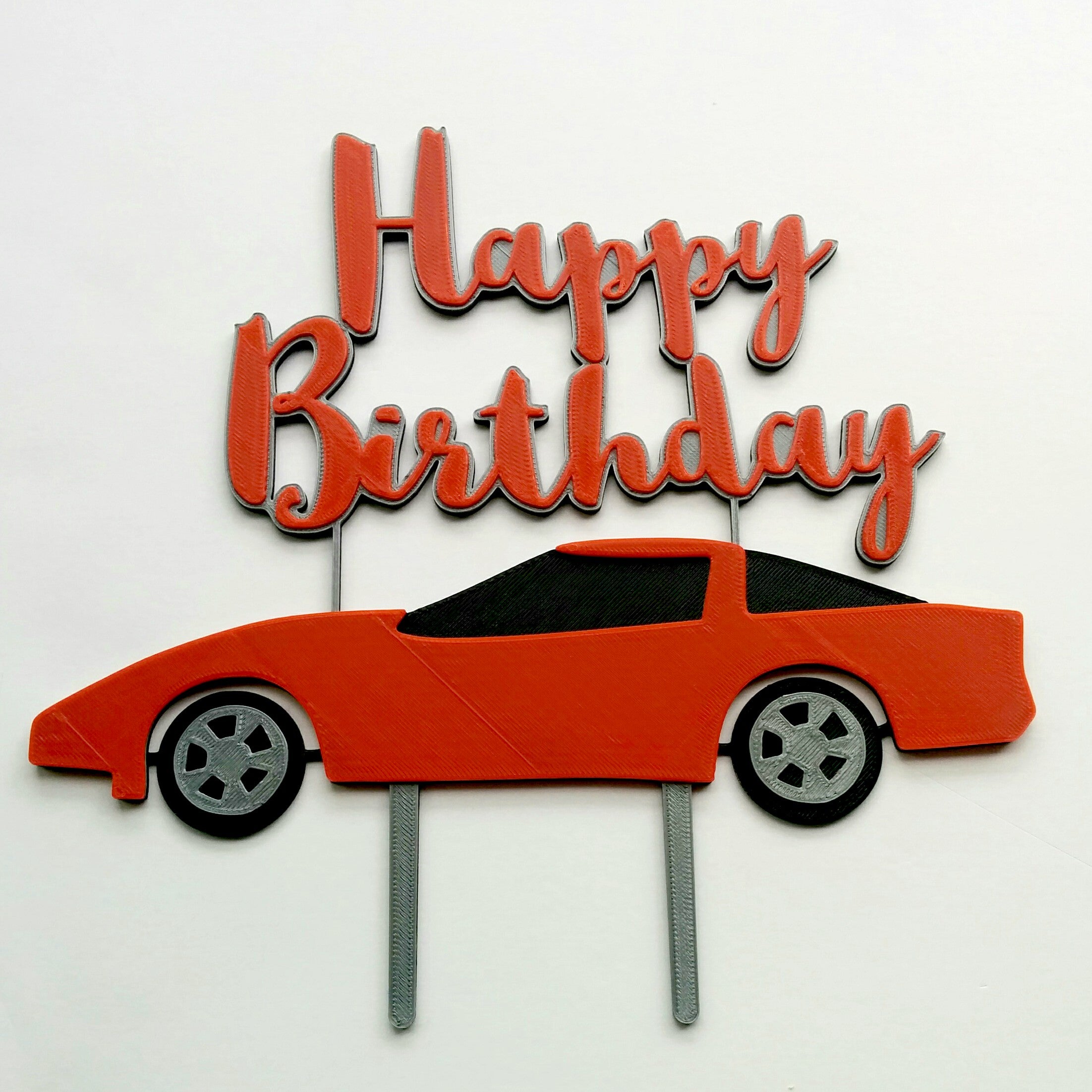 Sports Car Cake Topper: Happy Birthday