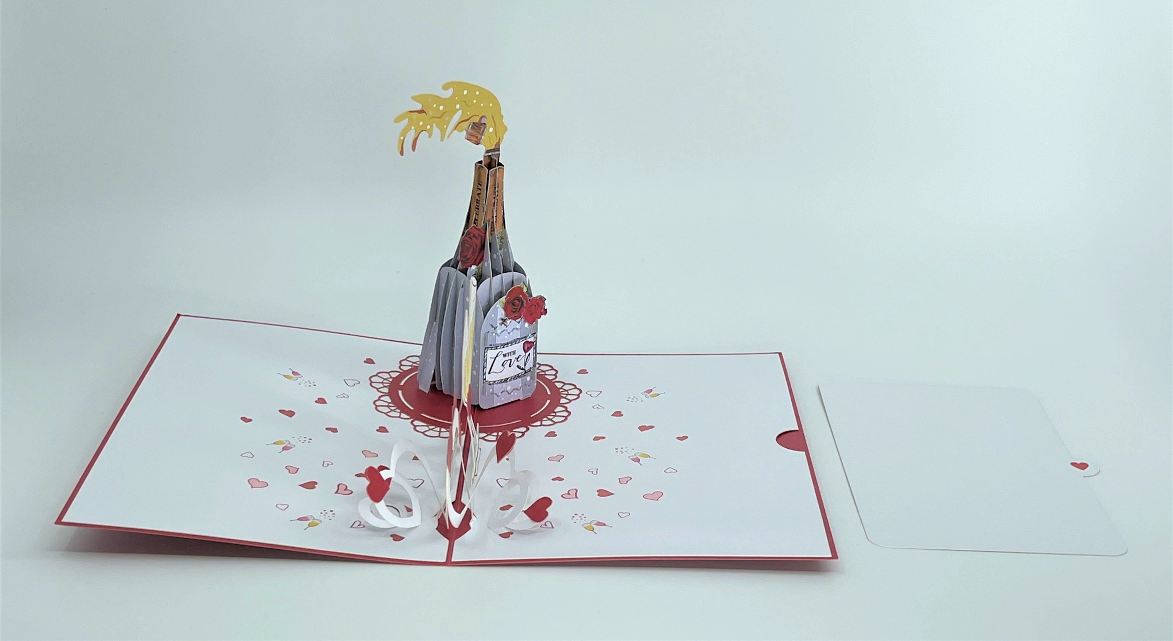 Champagne Love 3D Card