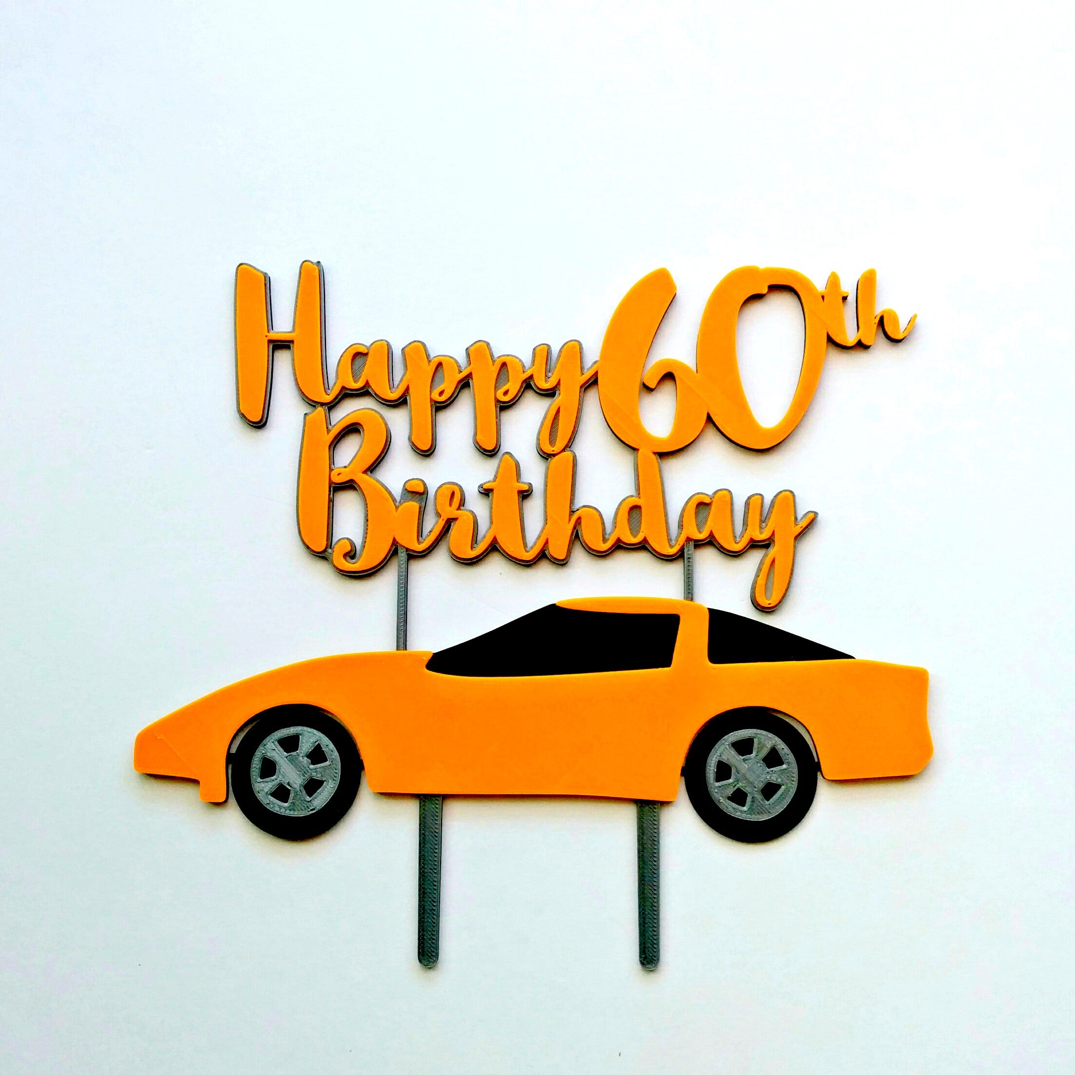 Sports Car Cake Topper: Happy Birthday Custom Number/Age