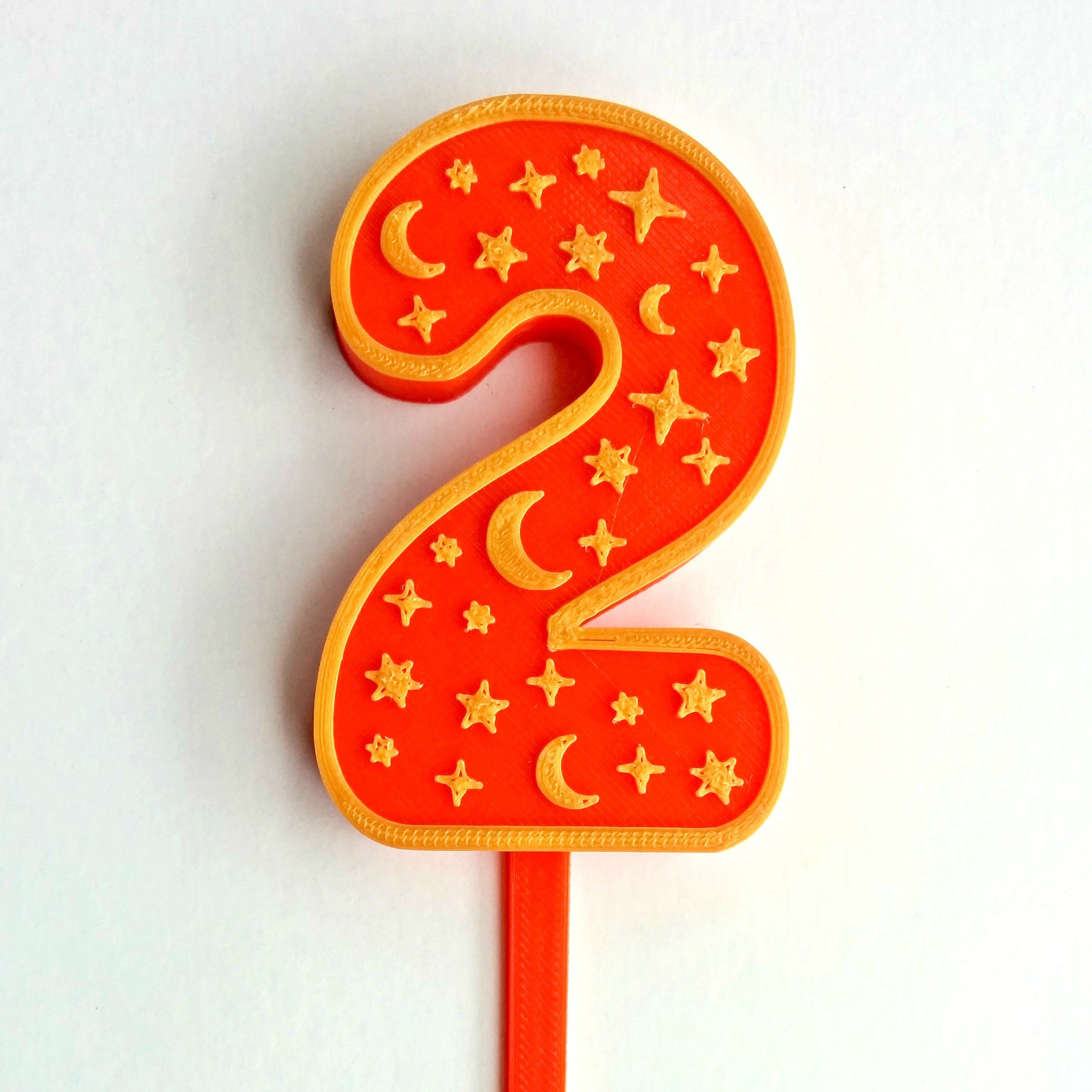 Moons and Stars Number Cake Topper & Candle Holder