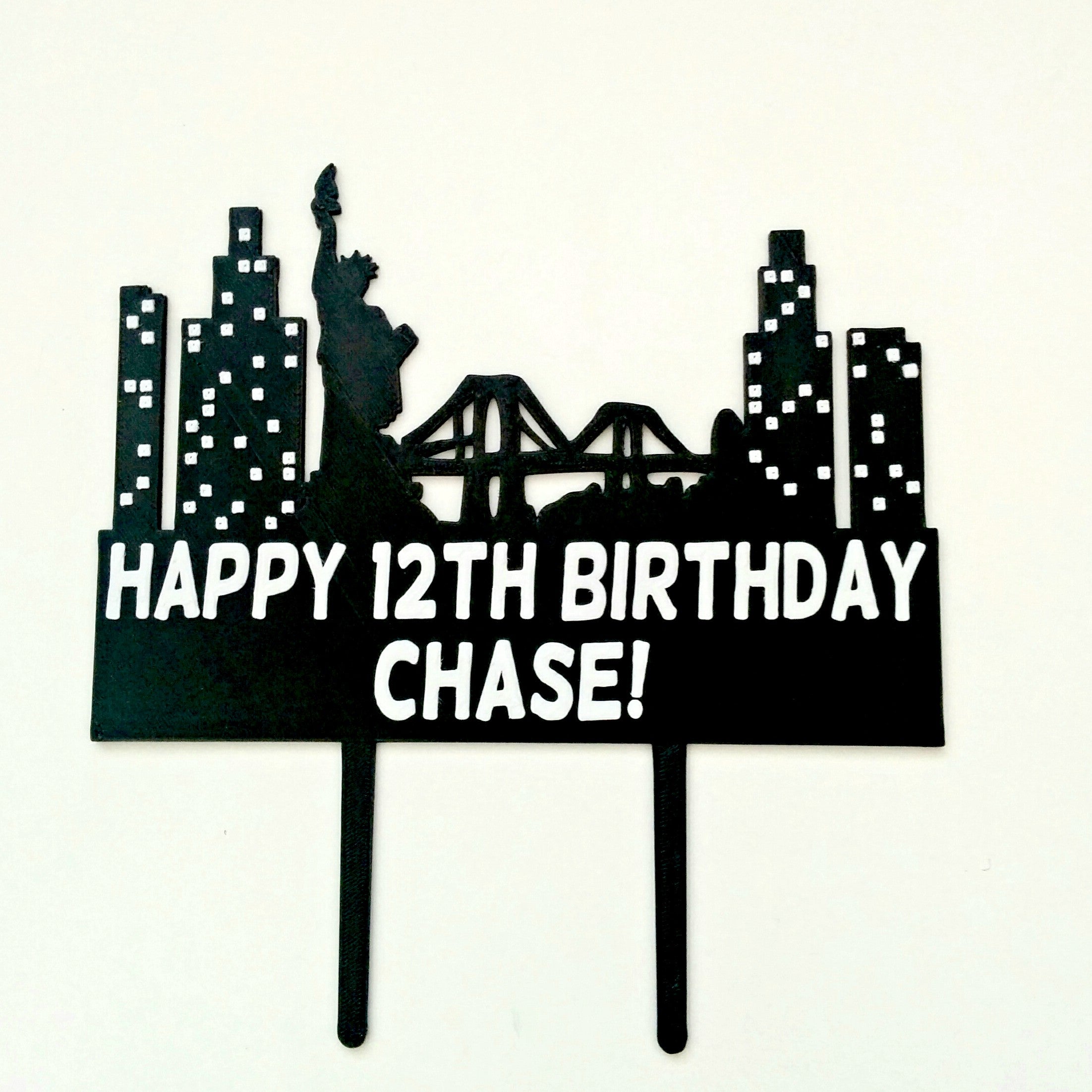 City Skyline Silhouette Cake Topper - New York City Skyline