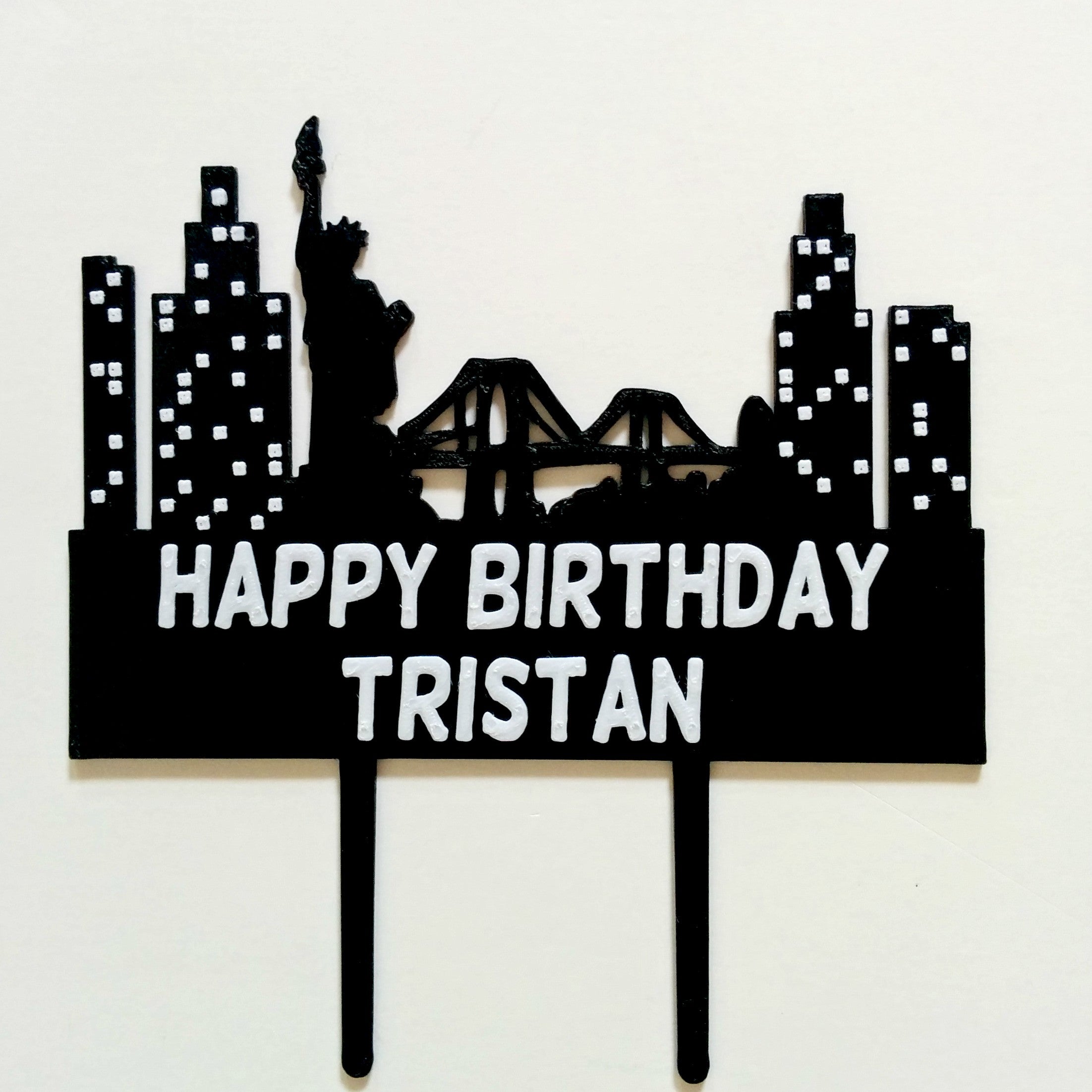 City Skyline Silhouette Cake Topper - New York City Skyline