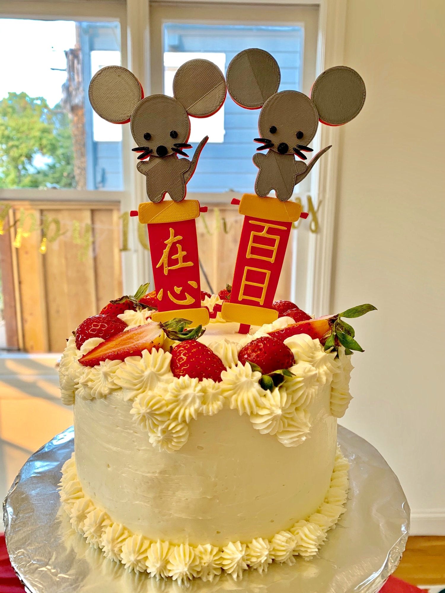 Year of the Rat Cake Topper & Candle Holder