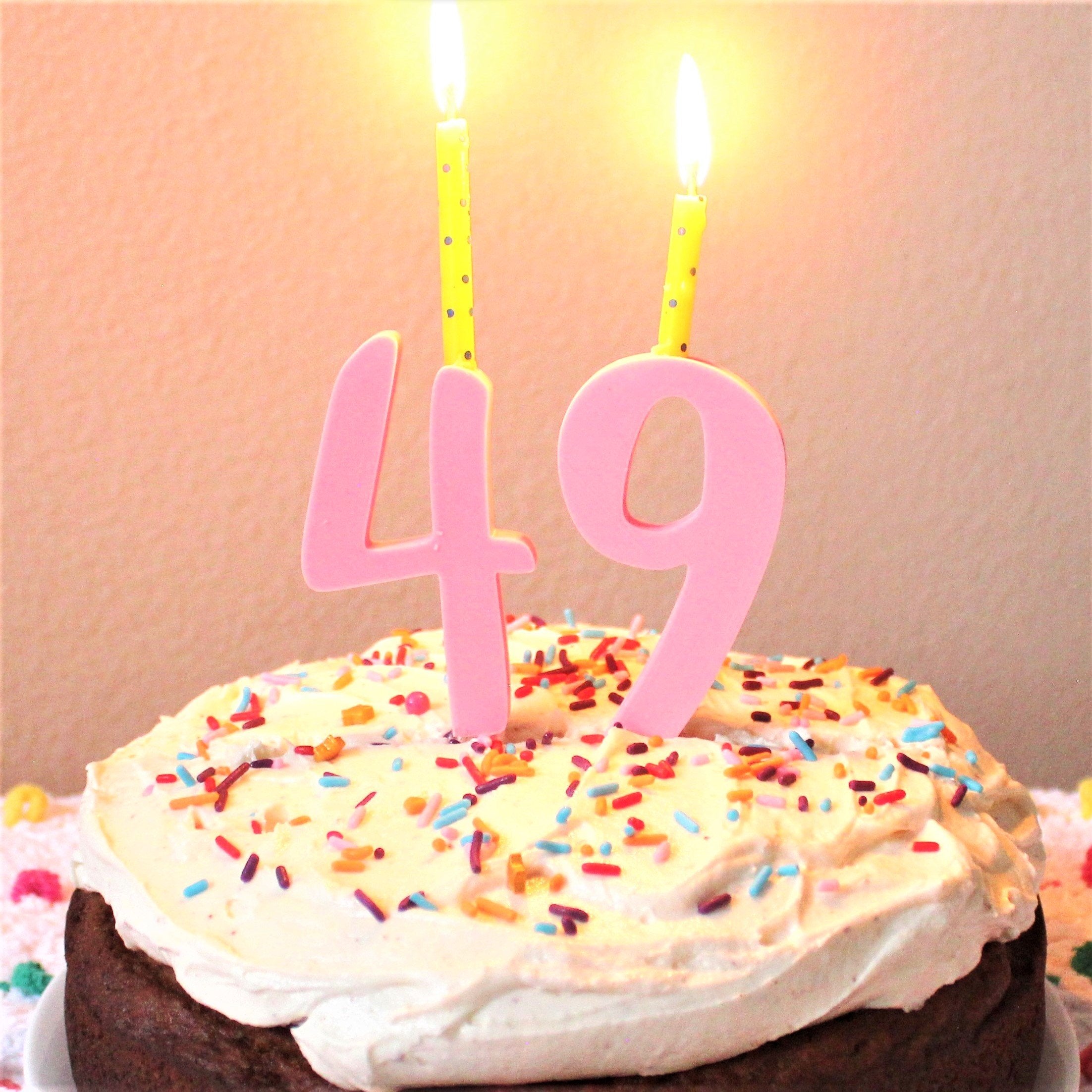 Birthday Number Cake Topper & Candle Holder (3"/Individual) The Money Cake 0 Pink 