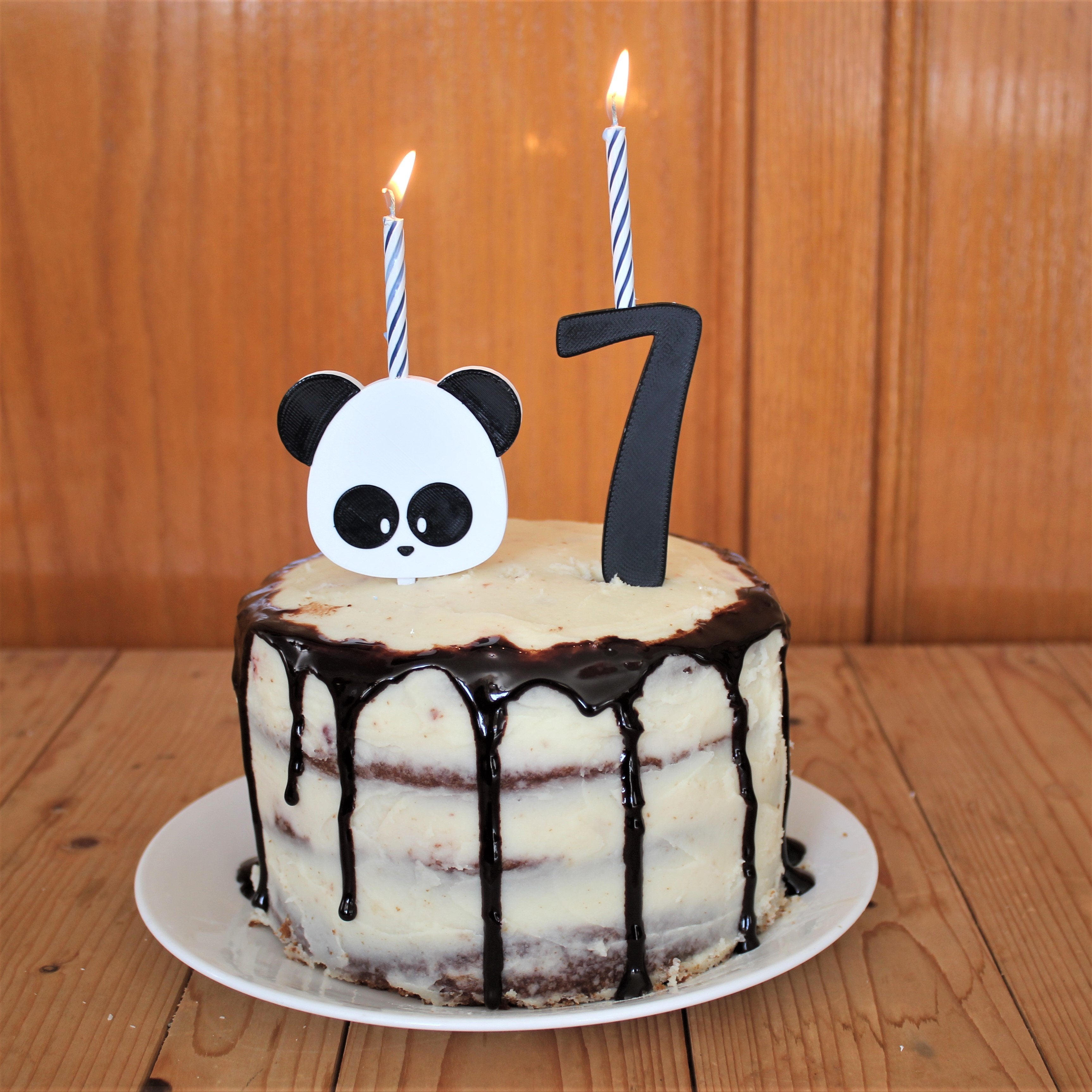 Birthday Number Cake Topper & Candle Holder (3"/Individual) The Money Cake 1 Black 