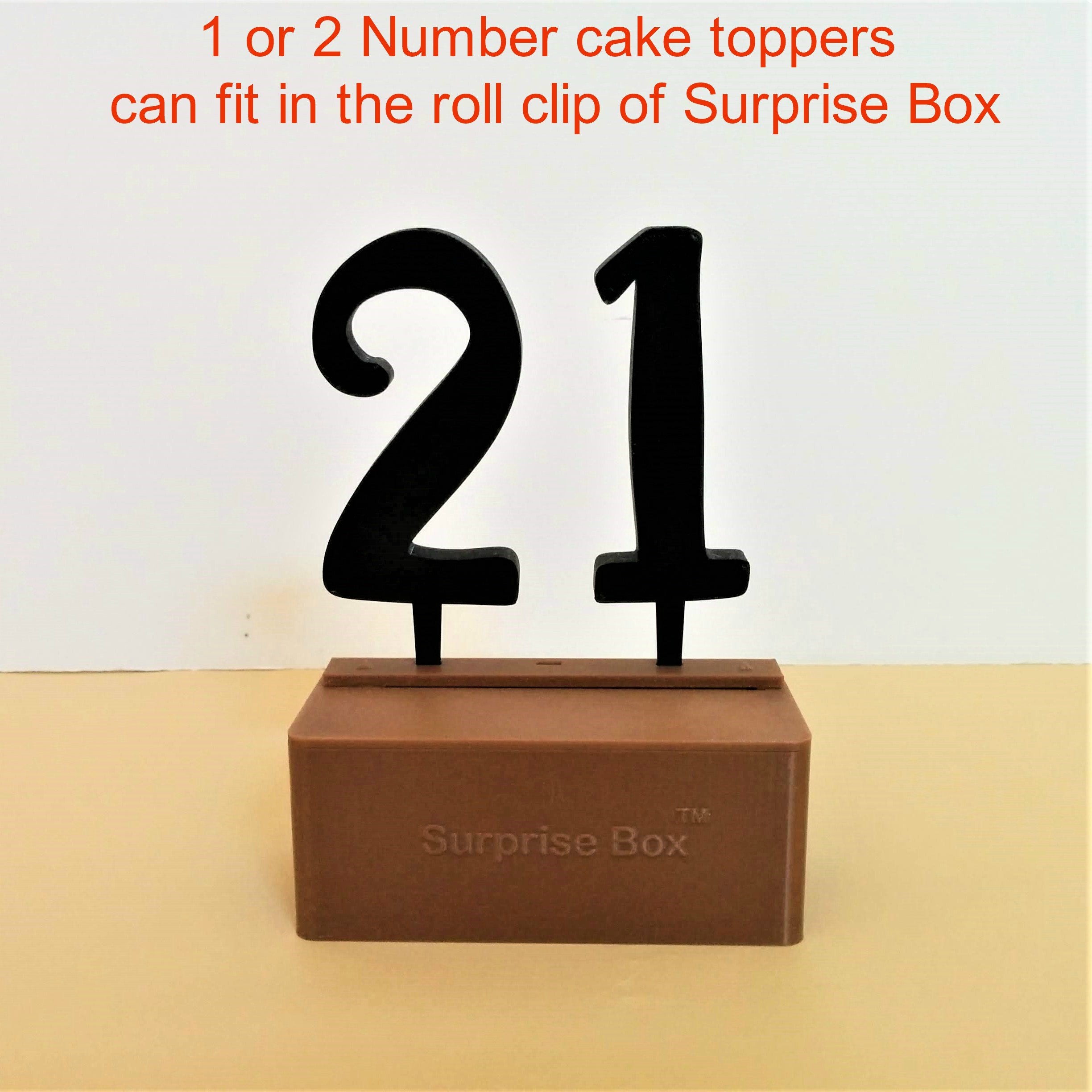 Birthday Number Cake Topper & Candle Holder (3"/Individual) The Money Cake 