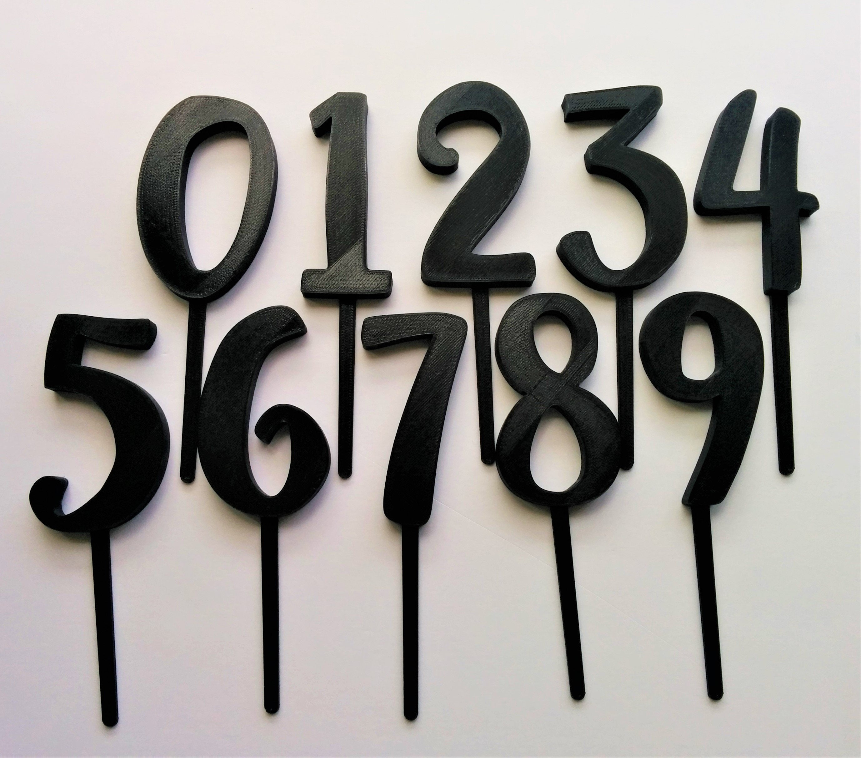 Birthday Number Cake Toppers (Set of 10) The Money Cake Black 