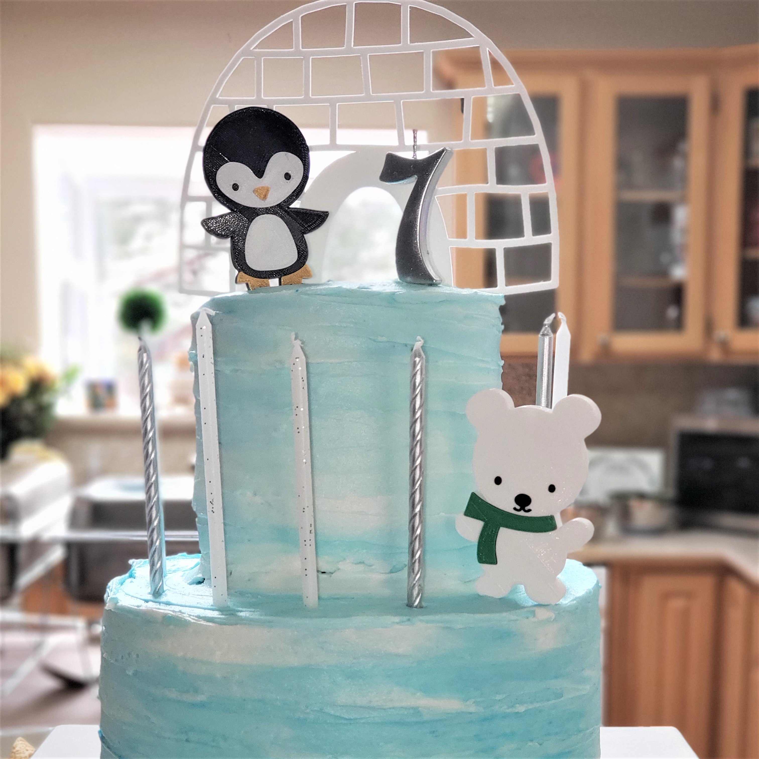 Winter Animal Cake Toppers - Penguin, Rudolph, Polar Bears