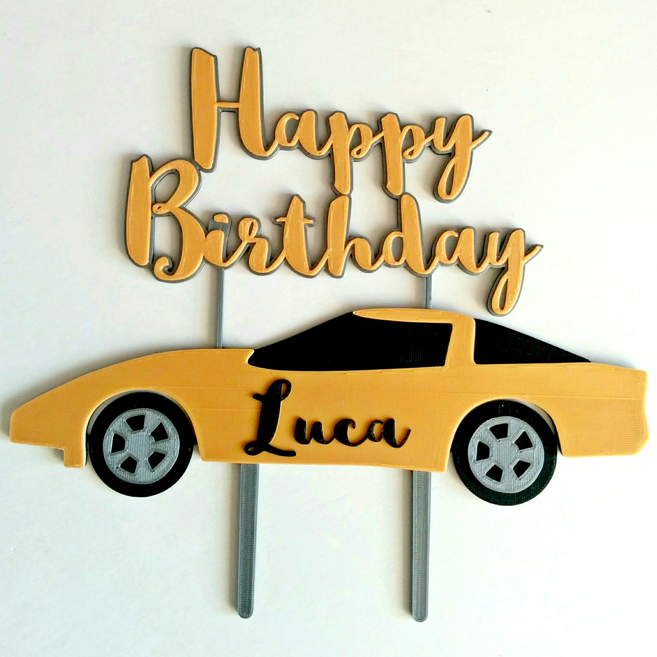 Sports Car Cake Topper: Happy Birthday