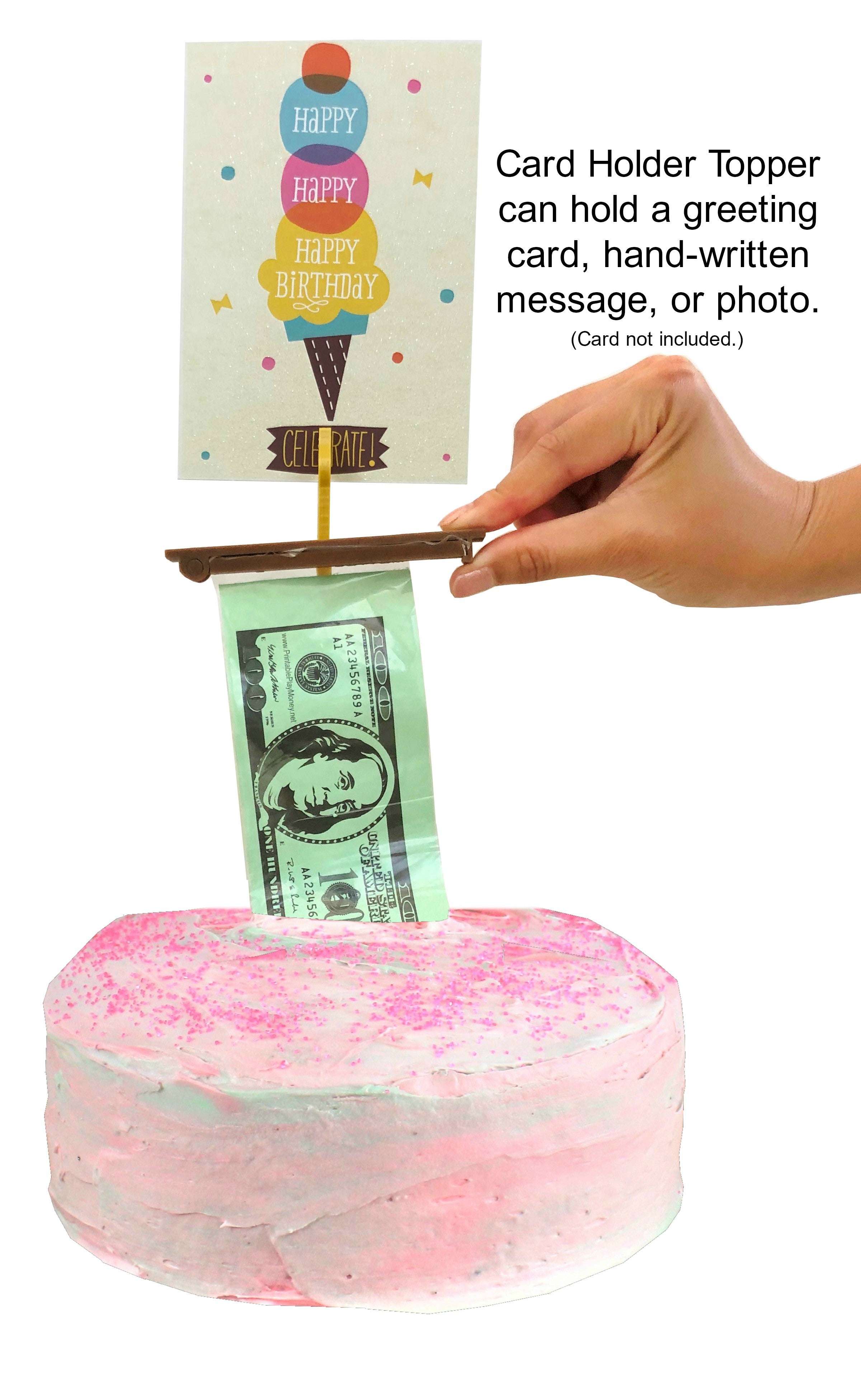 Custom Birthday Topper & Card Holder Money Cake Bundle