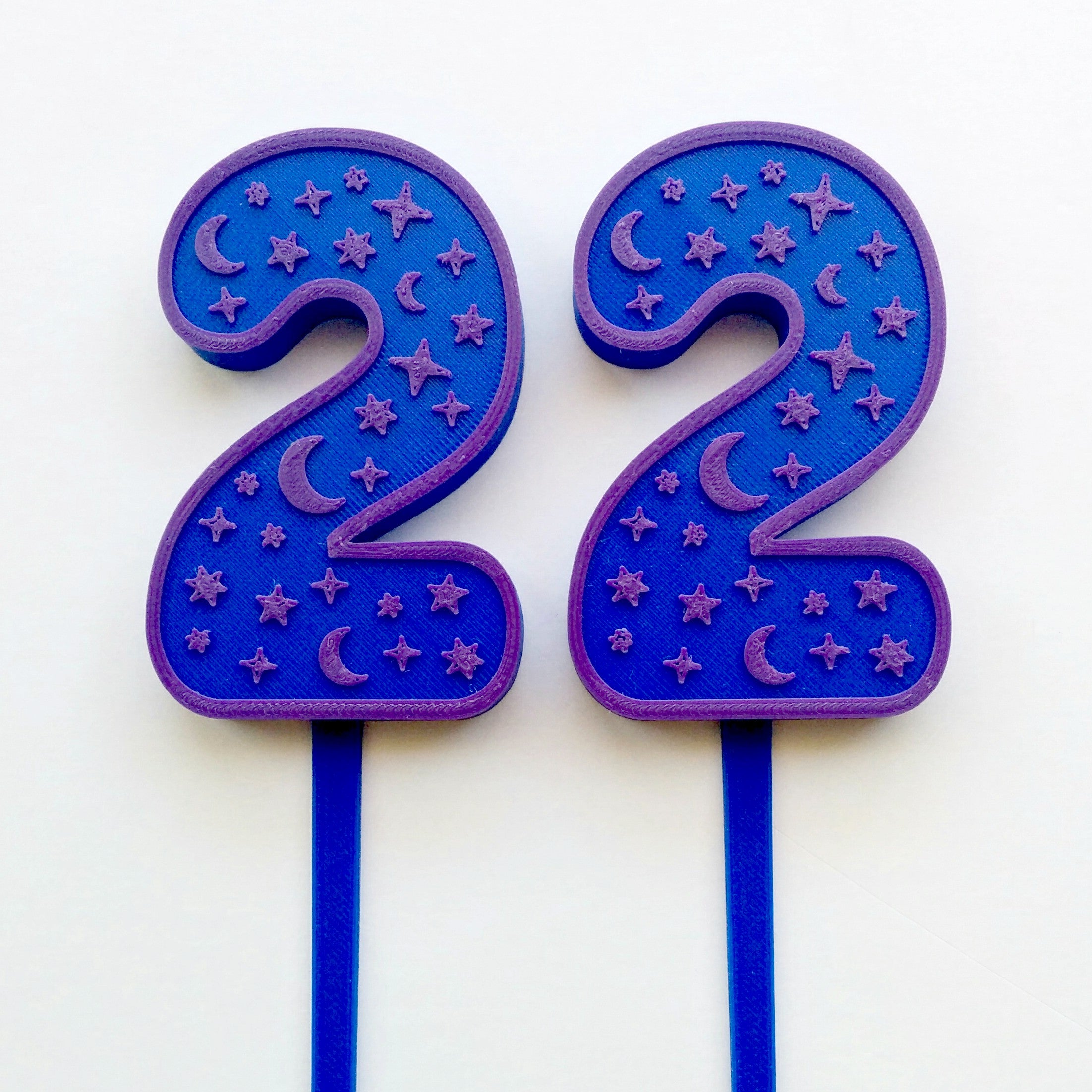 Moons and Stars Number Cake Topper & Candle Holder