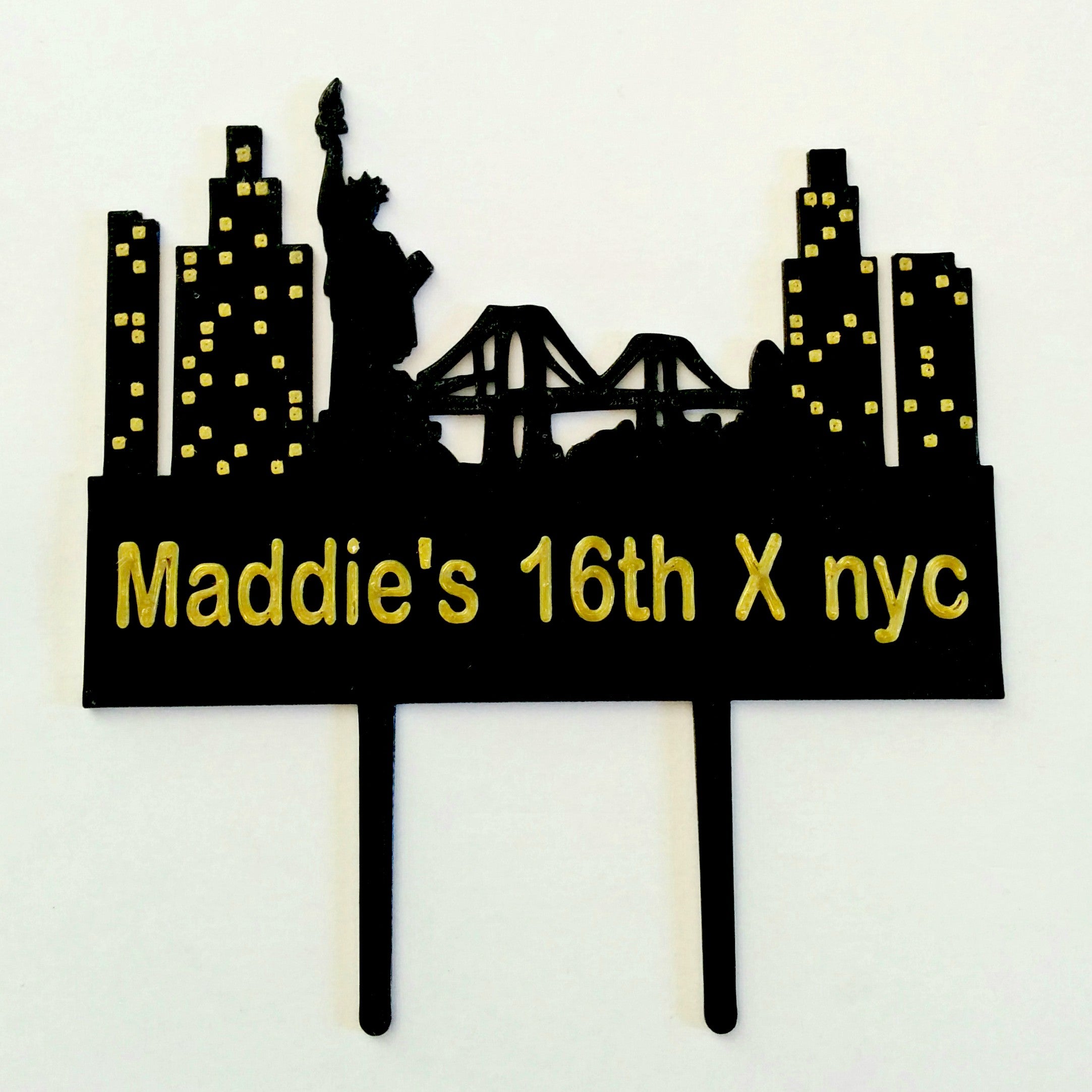 City Skyline Silhouette Cake Topper - New York City Skyline