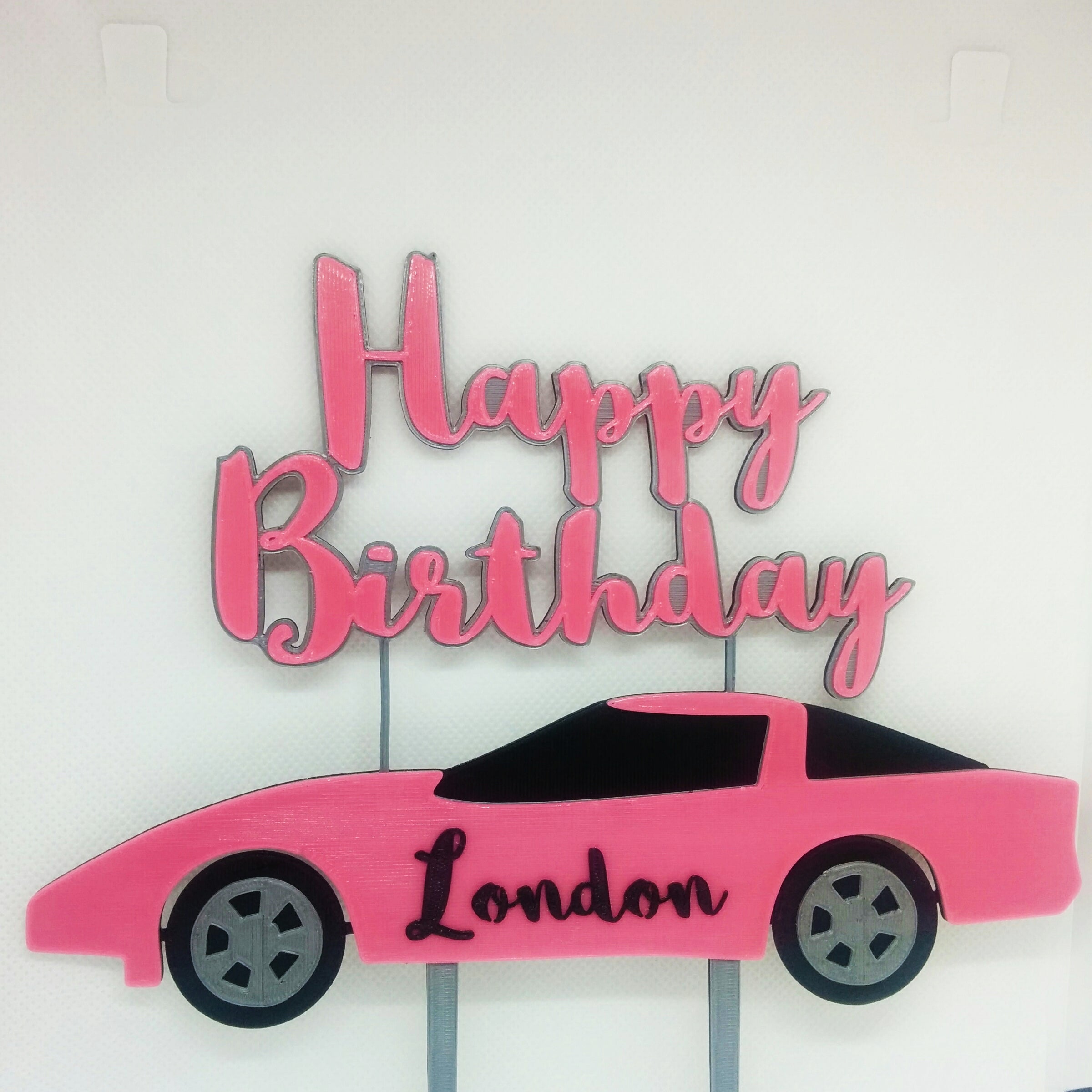 Sports Car Cake Topper: Happy Birthday