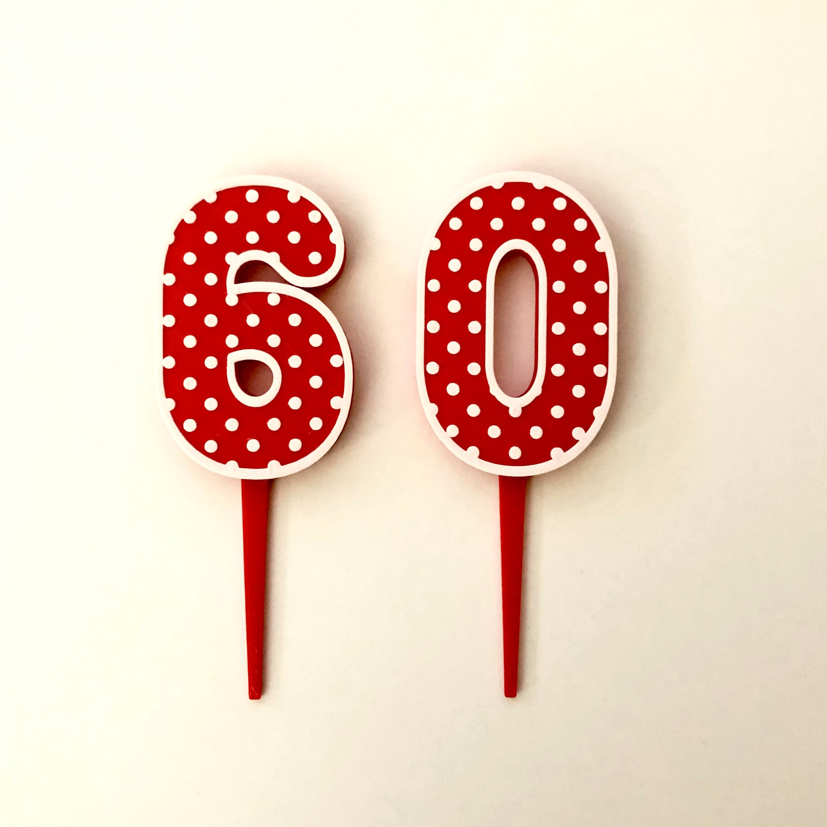 Polka-Dot Number Cake Topper & Candle Holder